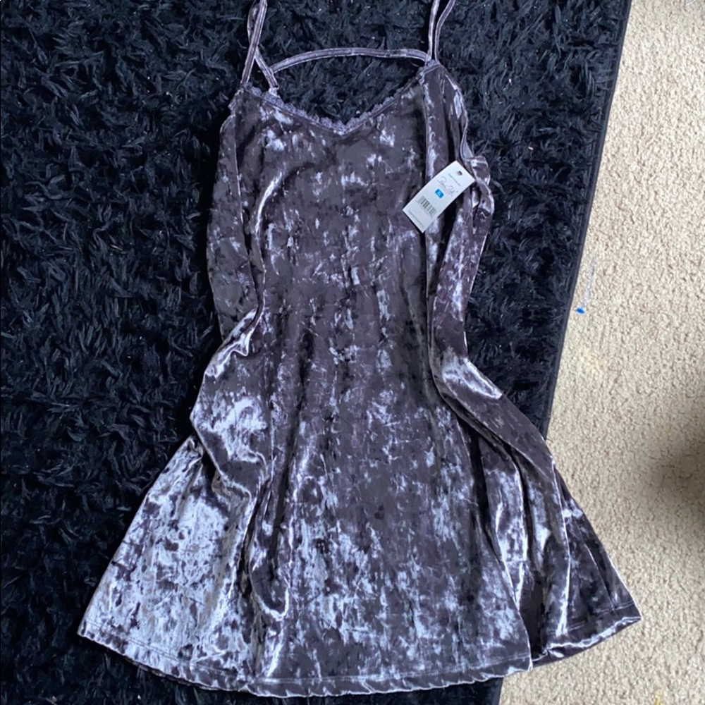 Brand new silver velvet dress